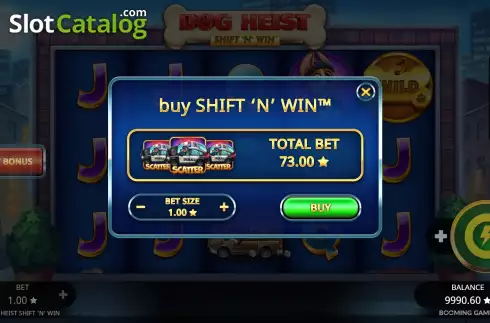 Скрин6. Dog Heist Shift 'N' Win слот
