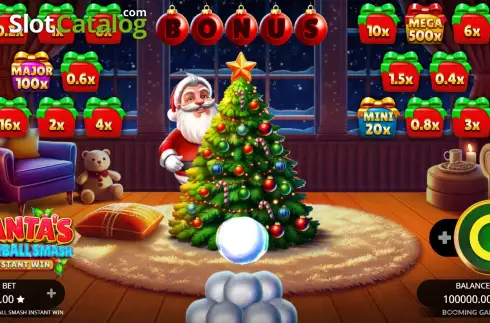 Скрин2. Santas Snowball Smash Instant Win слот