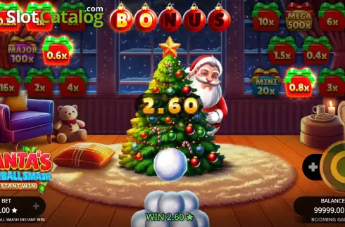 Скрин3. Santas Snowball Smash Instant Win слот