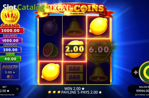 Скрин3. Regal Coins Hold and Win слот