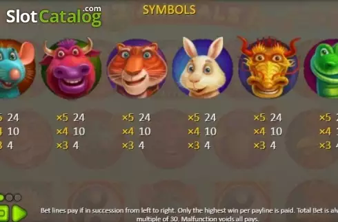 Скрин6. 12 Animals (Booongo) слот