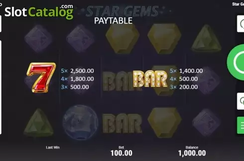 Скрин7. Star Gems (Booongo) слот