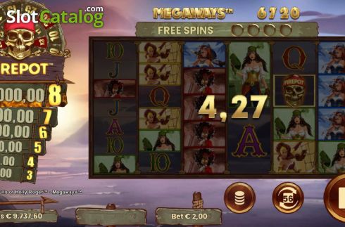 Скрин5. 8 Golden Skulls of Holly Roger слот