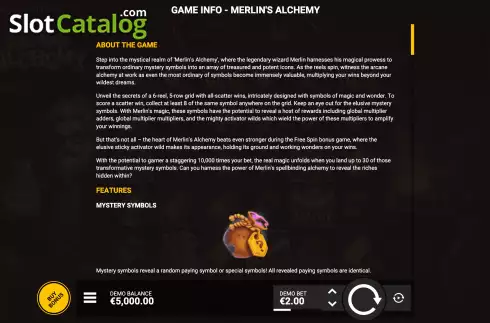 Скрин7. Merlin's Alchemy слот