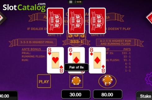 Скрин3. 3 Card Brag (CORE Gaming) слот