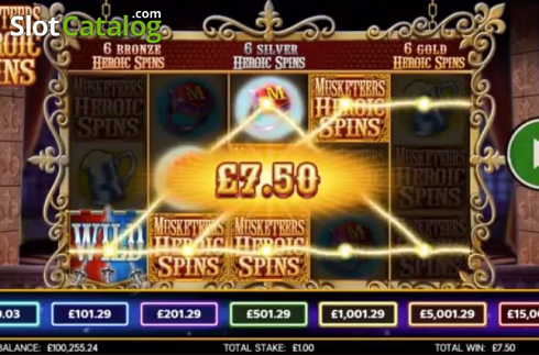 Скрин3. Musketeers Heroic Spins слот