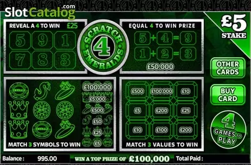 Скрин2. Scratch 4 Emeralds слот