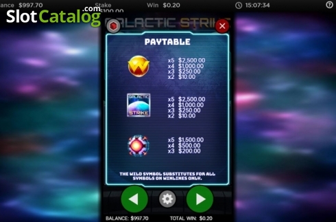 Скрин4. Galactic Strike слот