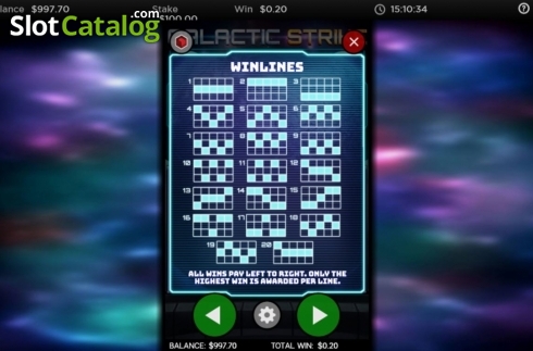 Скрин6. Galactic Strike слот