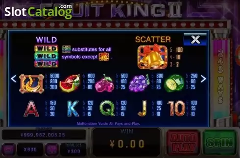 Скрин4. Fruit King Deluxe слот
