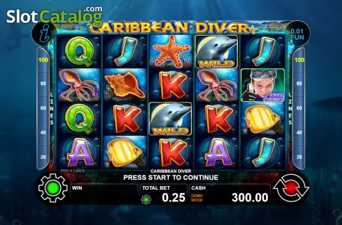 Скрин2. Caribbean Diver слот