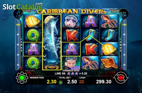 Скрин3. Caribbean Diver слот