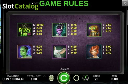 Скрин7. Crazy Lab (Caleta Gaming) слот