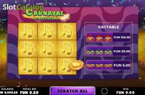 Скрин2. Carnaval Scratchcard слот