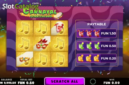 Скрин3. Carnaval Scratchcard слот