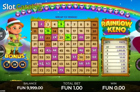 Скрин4. Rainbow Keno слот