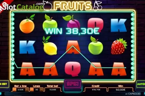 Скрин3. Fruits (Capecod) слот