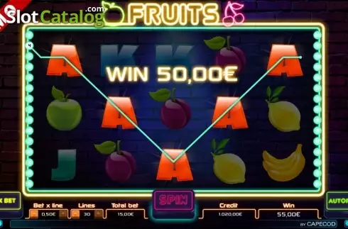 Скрин5. Fruits (Capecod) слот