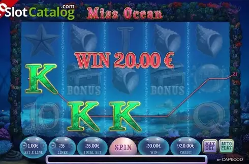 Скрин3. Miss Ocean слот