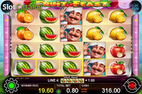 Скрин5. Fruit Feast слот