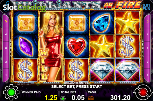 Скрин3. Brilliants On Fire слот