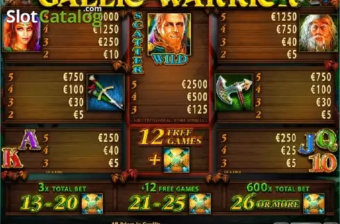 Скрин7. Gaelic Warrior слот
