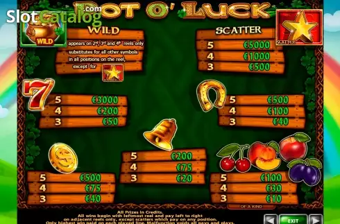 Скрин2. Pot o' Luck слот