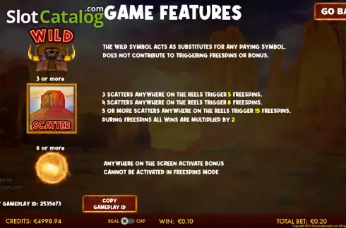 Скрин7. Buffalos Go Wild - Legendary Treasure Hold слот