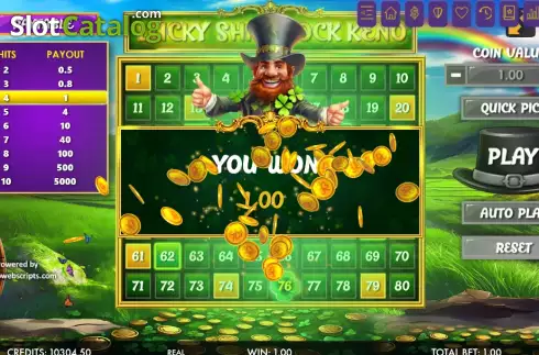 Скрин3. Lucky Shamrock Keno 80 слот