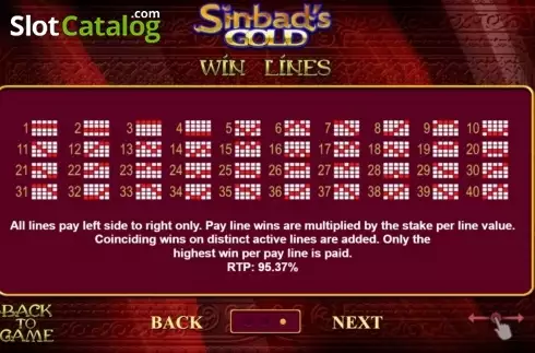 Скрин3. Sinbad's Gold слот