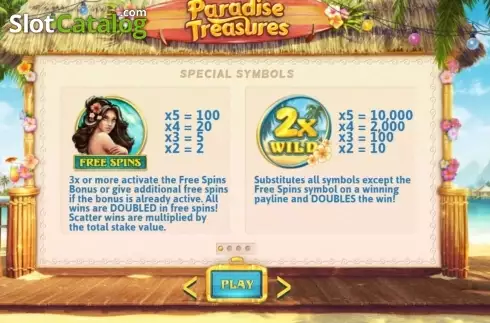 Скрин2. Paradise Treasures слот