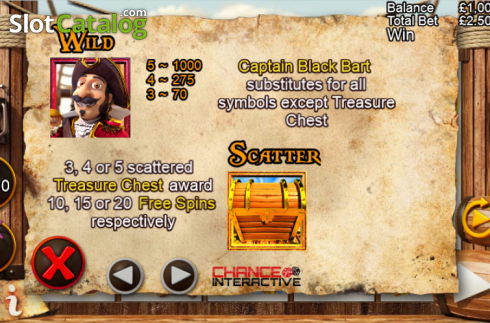 Скрин4. Captain Black Bart's Treasure слот