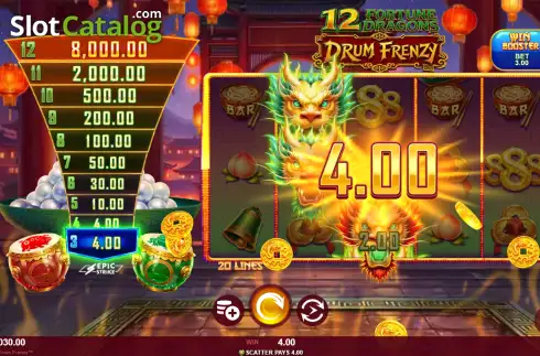 Скрин3. 12 Fortune Dragons Drum Frenzy слот
