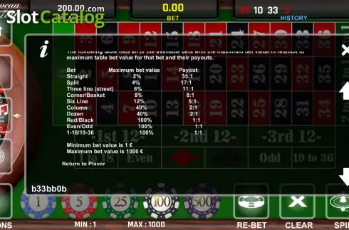 Скрин5. European Roulette (Cogg Studio) слот