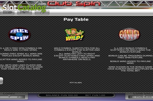 Скрин7. Club Spin (Concept Gaming) слот