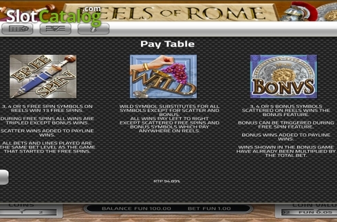 Скрин7. Reels of Rome (Concept Gaming) слот
