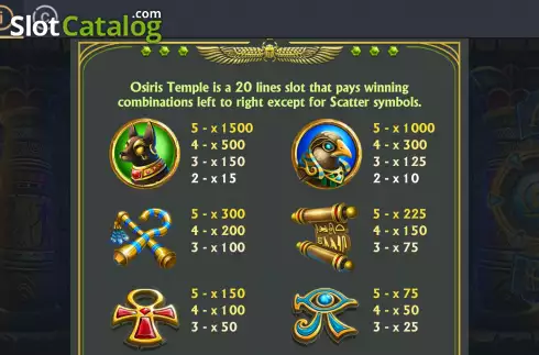 Скрин5. Osiris Temple слот