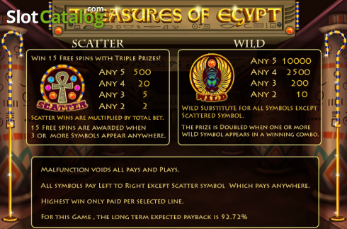 Скрин2. Treasures of Egypt (Cozy) слот