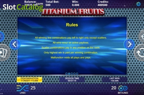 Скрин7. Titanium Fruits слот