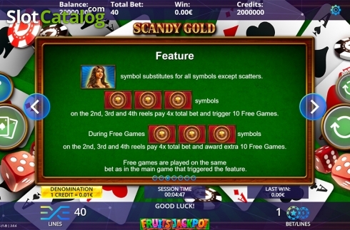 Скрин9. Scandy Gold Fruits Jackpot слот