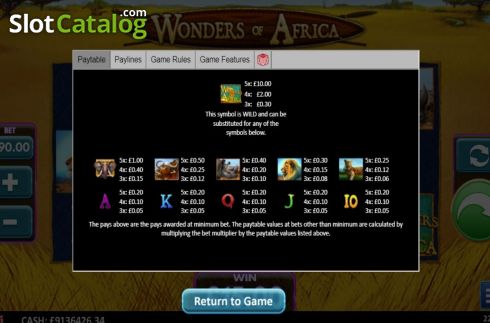 Скрин7. Wonders of Africa слот