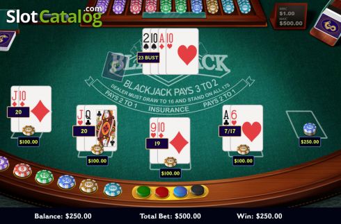 Скрин4. Blackjack (Dragon Gaming) слот