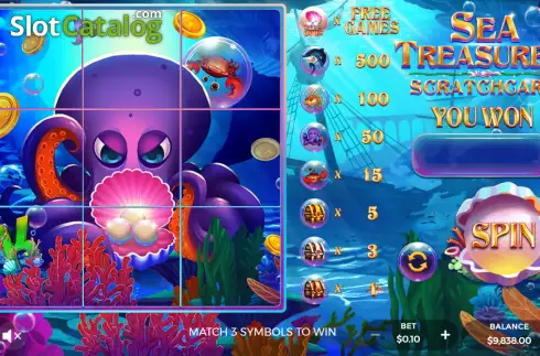 Скрин2. Sea Treasures Scratchcard слот