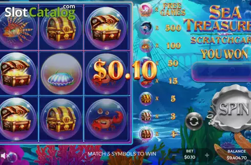 Скрин4. Sea Treasures Scratchcard слот