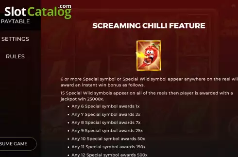 Скрин6. Screaming Chillis слот