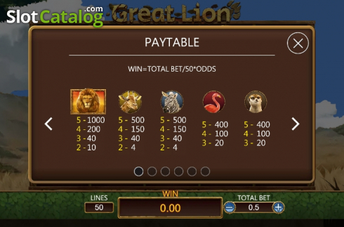Скрин7. Great Lion (Dragoon Soft) слот
