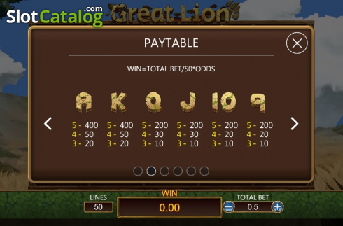 Скрин8. Great Lion (Dragoon Soft) слот