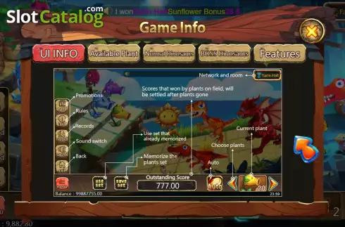Скрин8. Plants vs Dinos слот