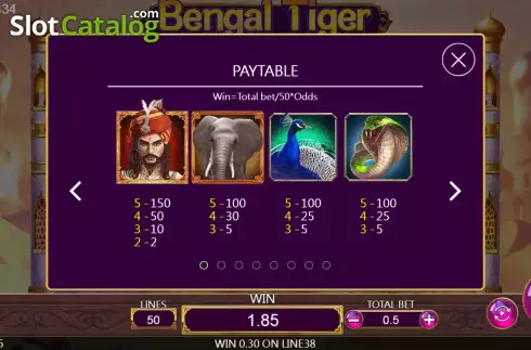 Скрин5. Bengal Tiger слот