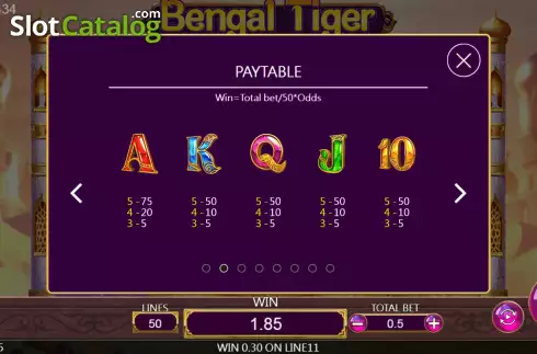 Скрин6. Bengal Tiger слот